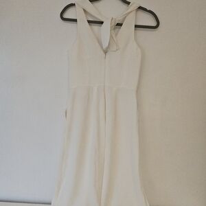 Amanda Uprichard Cream Jumpsuit With Side Flairs